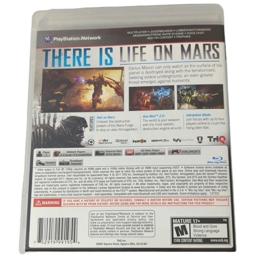 Red Faction: Armageddon - (PS3, 2011) *CIB* VGC* Black Label* FREE‎ SHIPPING!!!